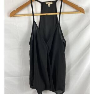 Lily White Sleeveless V Neck Chiffon Surplus Wrap Blouse XS